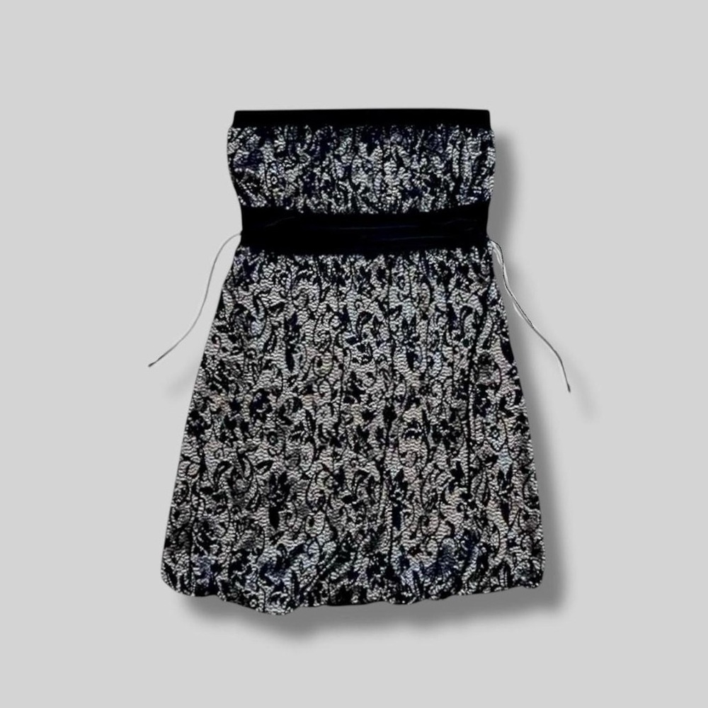 Wet Seal 2000s Y2K Strapless Mini Empire Waist Bubble Hem Babydoll Party Dress M